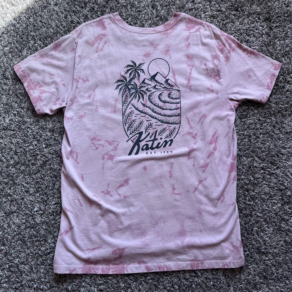 Men’s Katin T- Shirt - Adult Size L - Red/Pink Graphic Surfside California Men